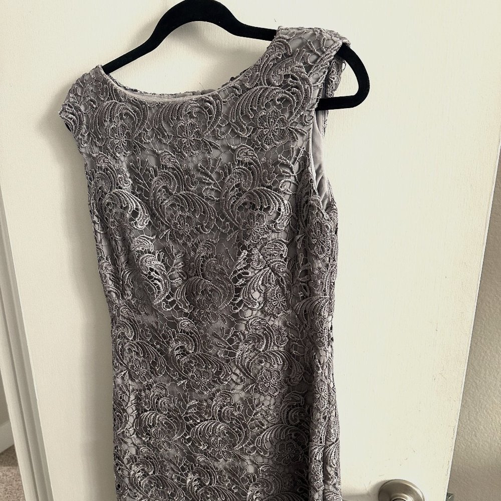 Ralph Lauren Grey Lace Event Dress